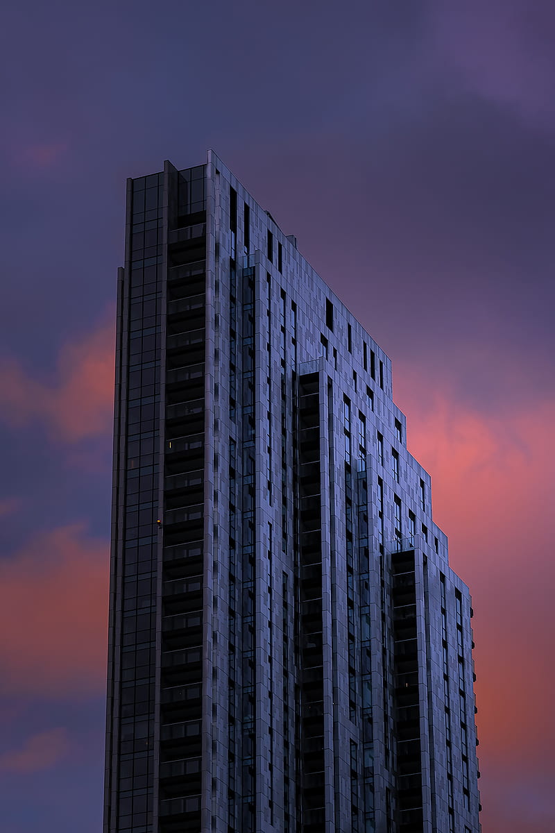 building, architecture, high-rise, purple, HD phone wallpaper