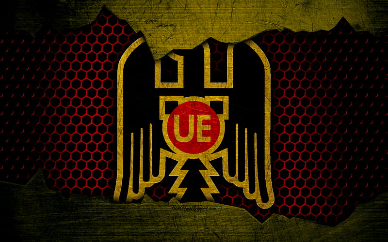 Union Espanola logo, Chilean Primera Division, soccer, football club, Chile, grunge, metal texture, Union Espanola FC, HD wallpaper