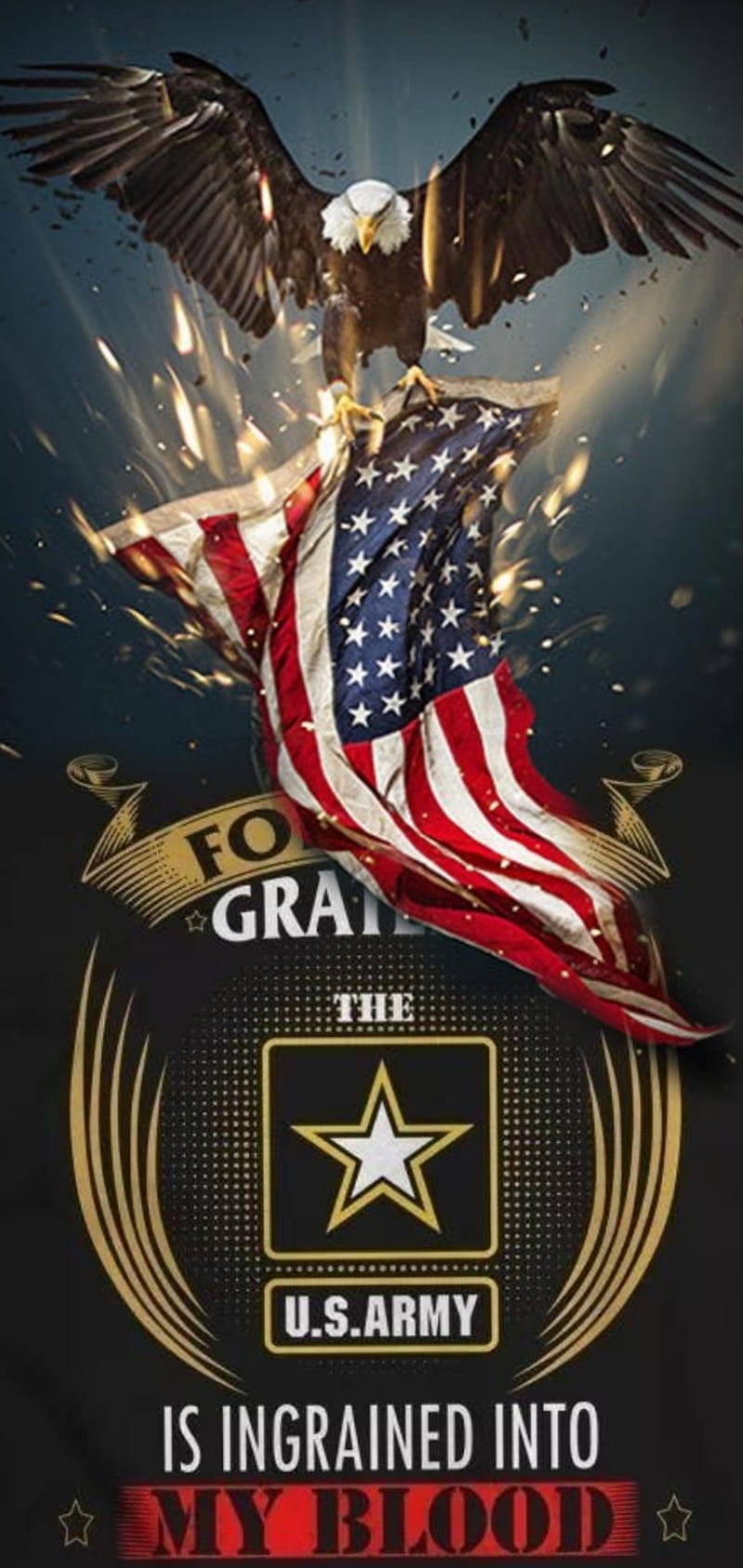 Forever grateful, america, eagle, us army, HD phone wallpaper