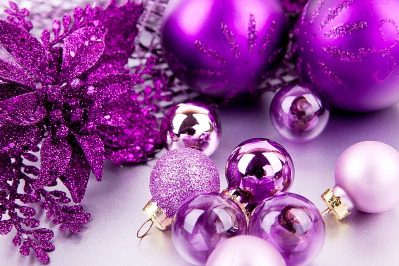 Christmas Balls, Christmas, Holidays, Miscellaneous, Colors, Violet, Balls, HD wallpaper