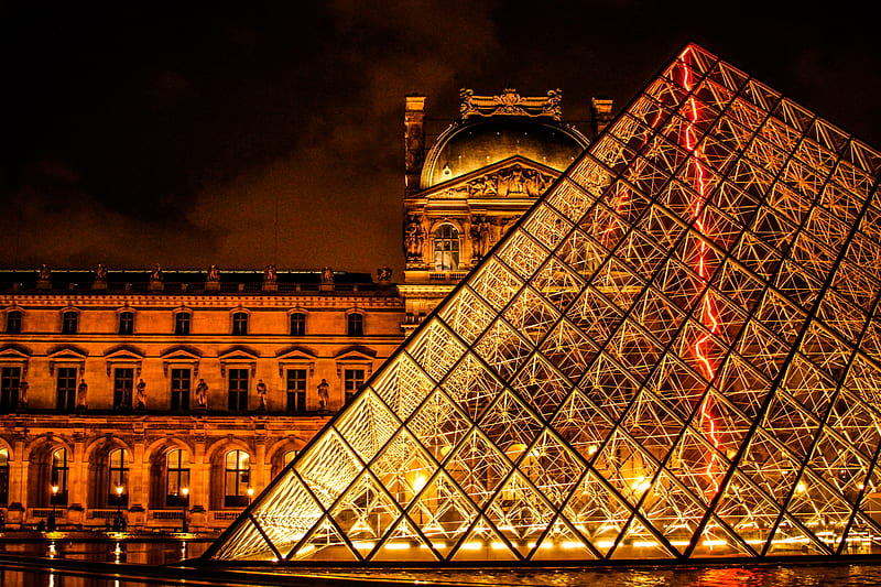 low angle graphy of louvre museum Paris, HD wallpaper