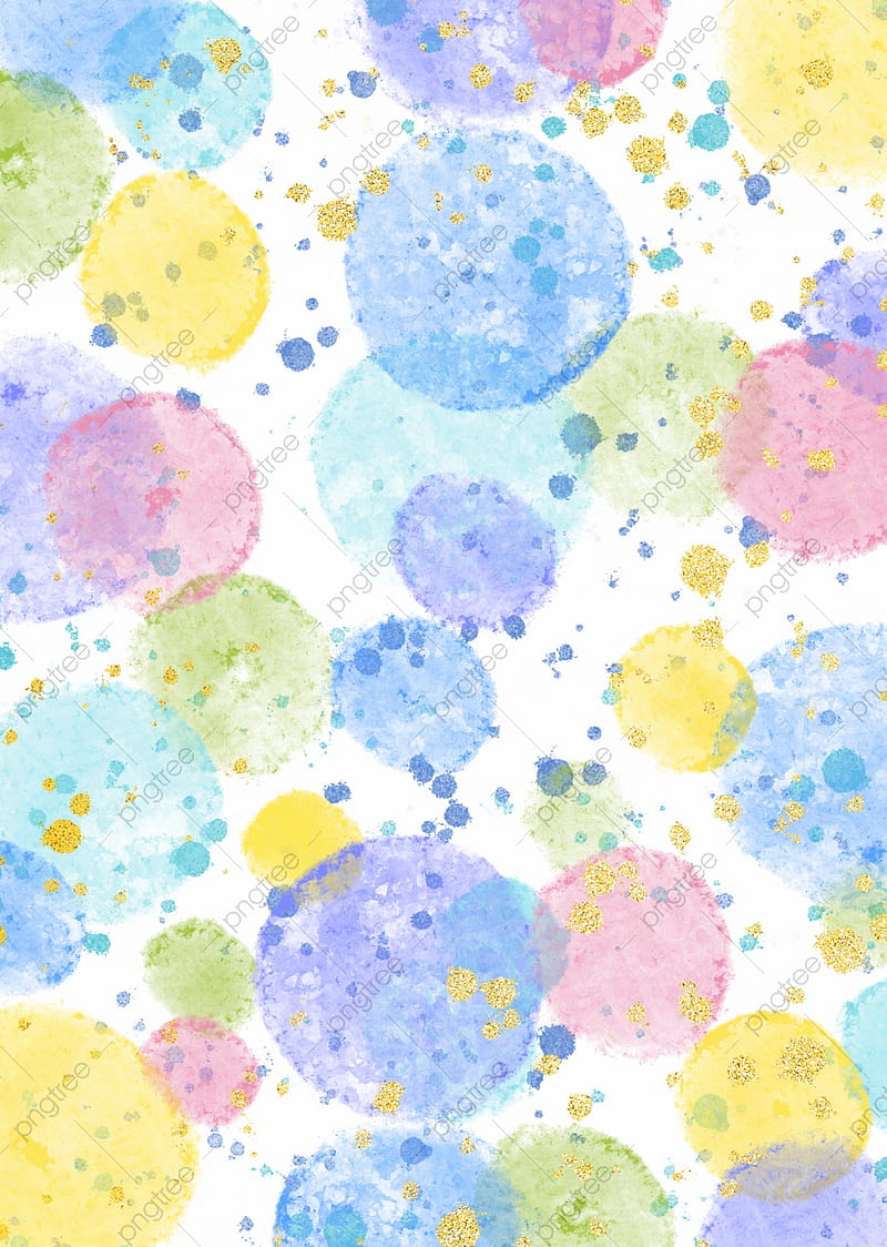 Blue Abstract Watercolor Gold Foil Polka Dot Background, Blue, Abstract ...