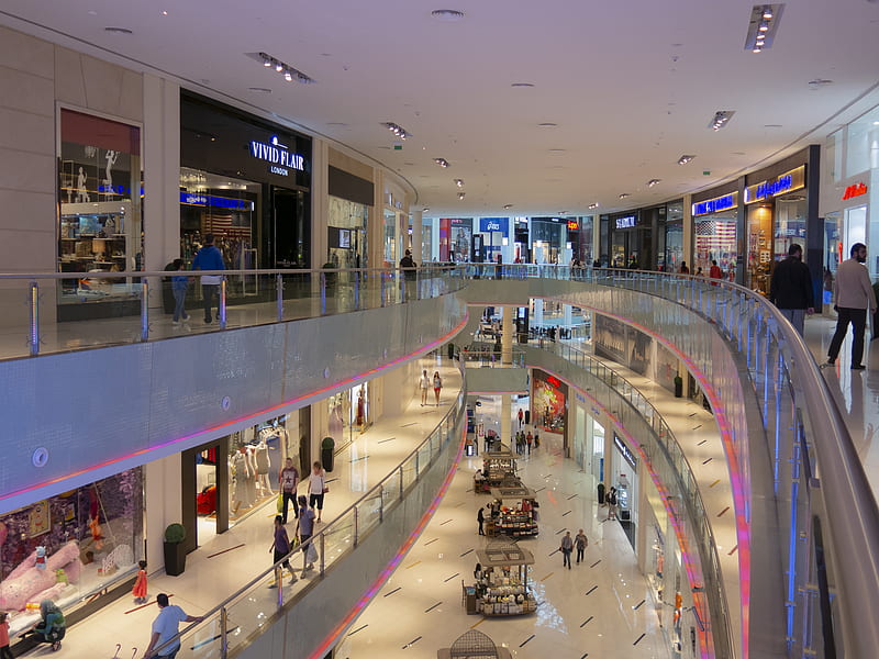 top view mall interior, HD wallpaper