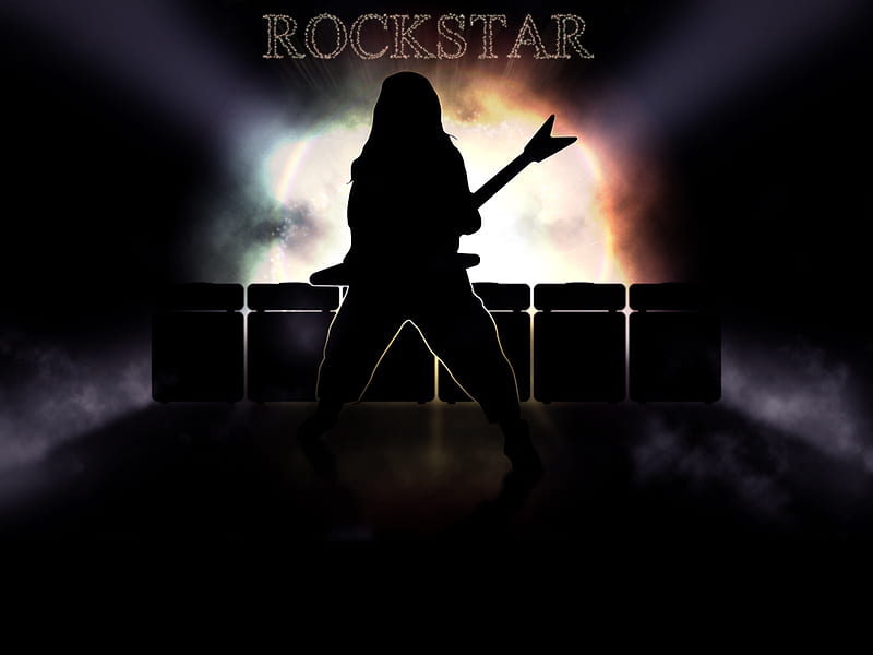 Rockstar, rock, guitar, music, HD wallpaper