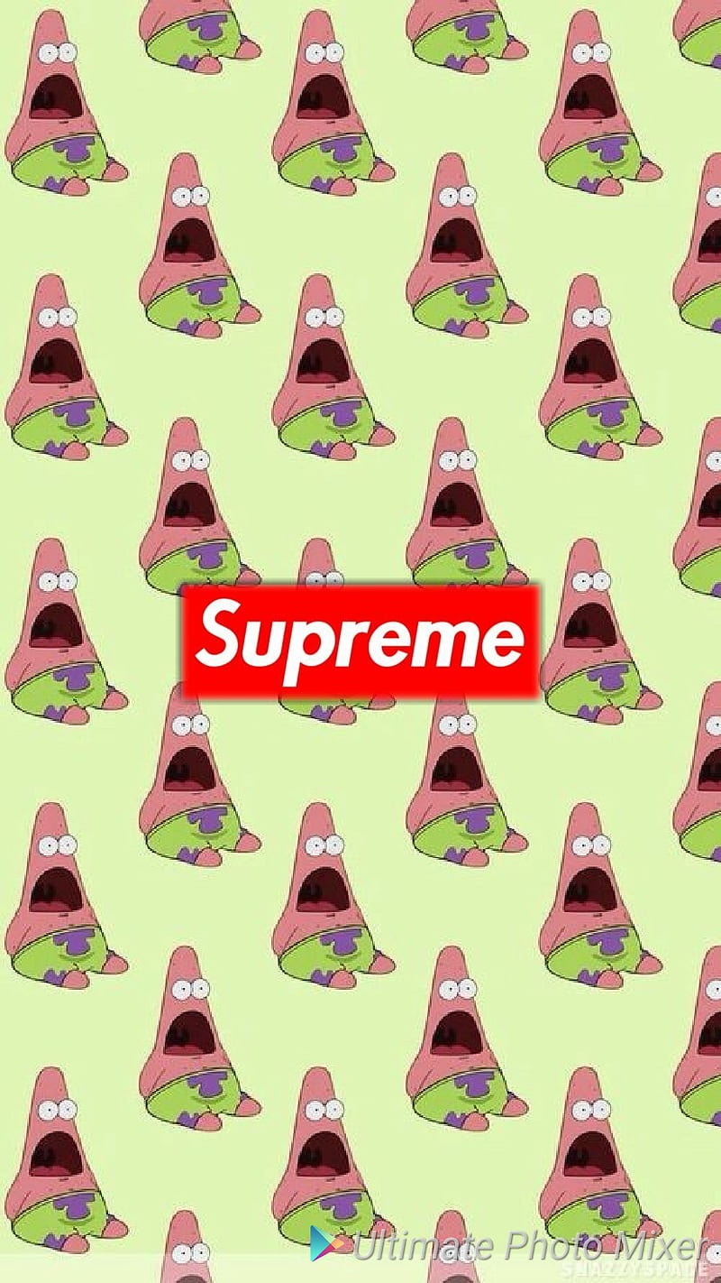 Supreme Patrick, spongebob, HD mobile wallpaper