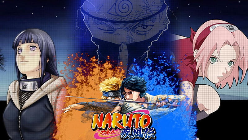 naruto-sasuke, uchiha-sasuke, hyuuga-hinata, ozumaki-naruto, haruno-sakura, HD wallpaper