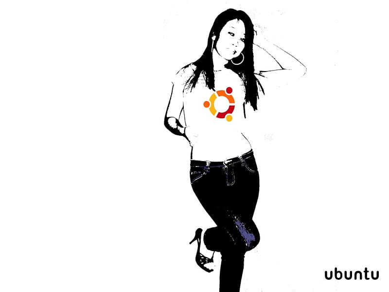 Sexy in white, art, girl, ubuntu, sexy, HD wallpaper