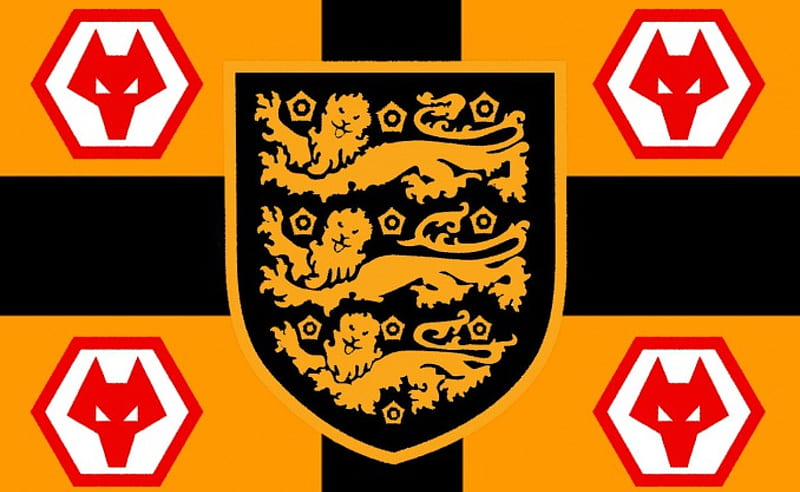 3 Lions Wolves, wolverhampton wanderers, fc, 3 lions, gold football, wwfc, st george, lions, soccer, england, three, black, wolverhampton, screensaver, wolf, wolves, wanderers, HD wallpaper