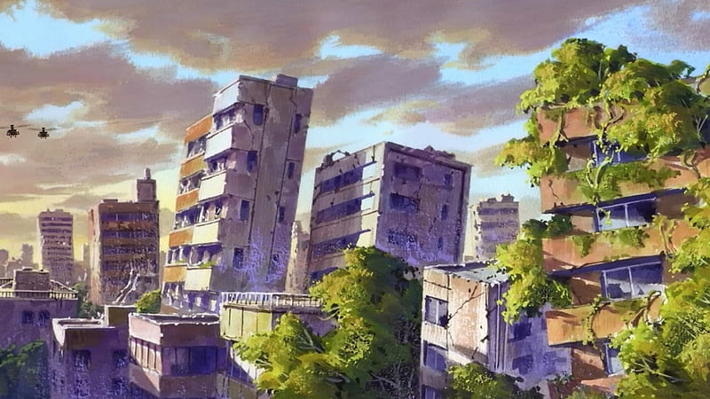 Anime Apocaliptic City, Apocalips, Owari No Seraph, Scenery, Anime, Anime Background, City, HD wallpaper