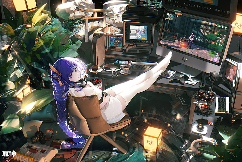 Video Game, Genshin Impact, Computer , Braid , Baal Raiden Shogun (Genshin Impact), HD wallpaper
