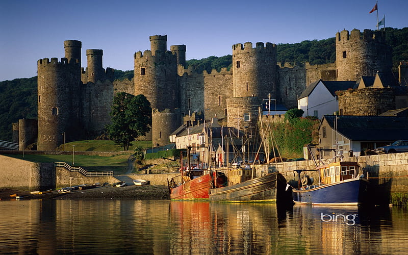 Conwy Castle River Conwy Wales UK, HD wallpaper