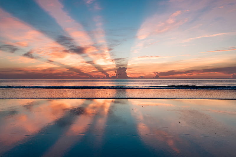 Daytona Beach In United States , beach, nature, sunbeam, reflection, sunset, sunrise, dusk, dawn, HD wallpaper