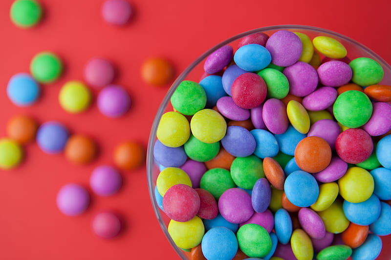 Candy Colorful Bowl, colorful, creative, candy, artist, HD wallpaper