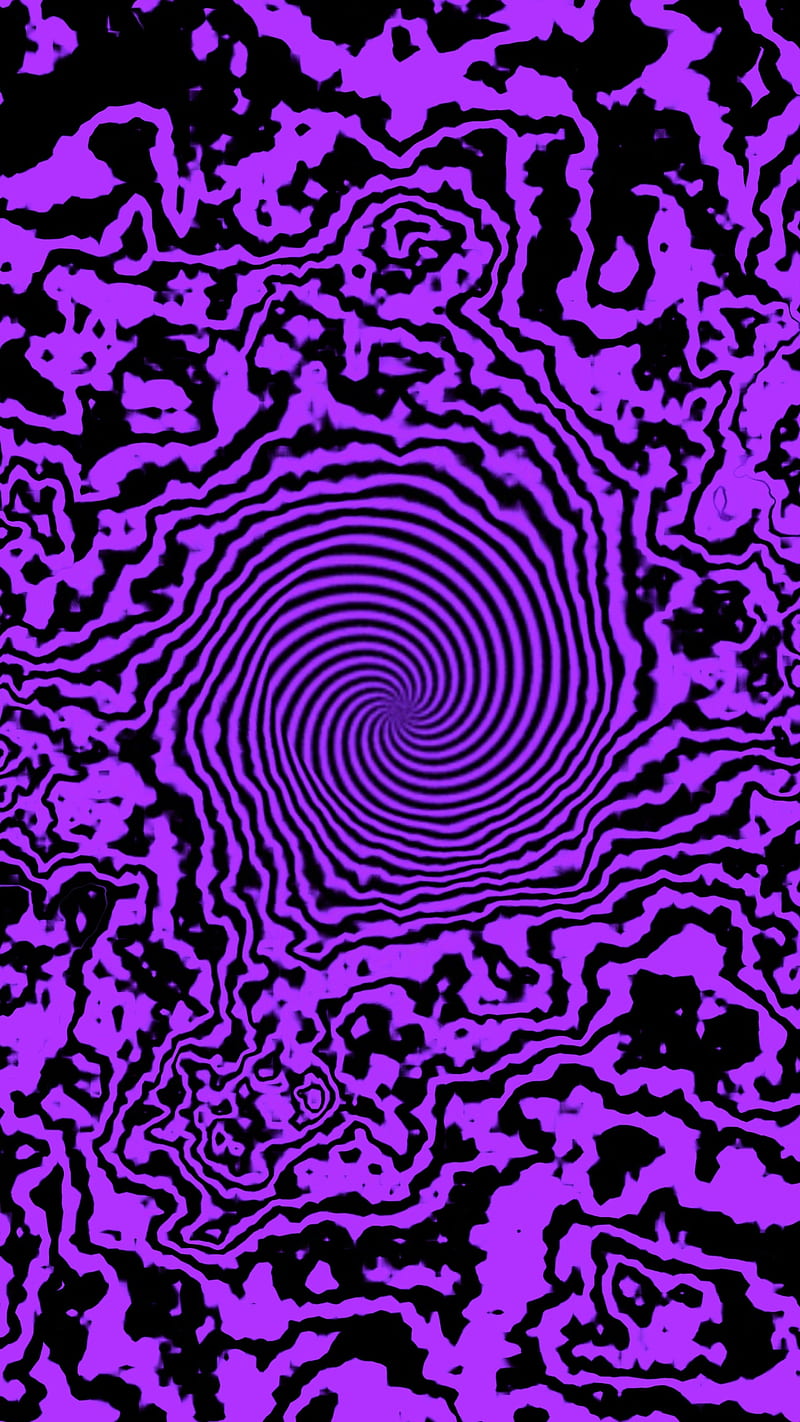 Purple Swirls, black, hypnotic, swirly, HD phone wallpaper