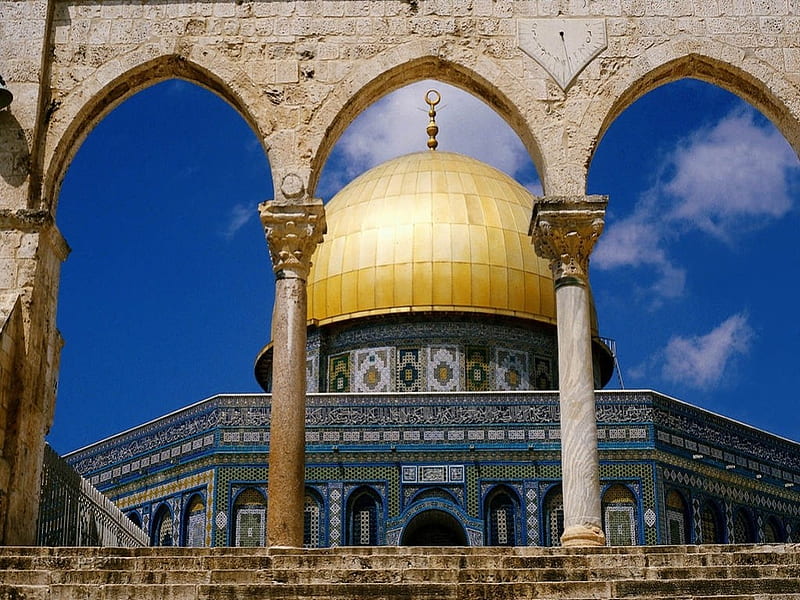 Dome of the Rock, holy place, mosque, islam, muhammed, HD wallpaper