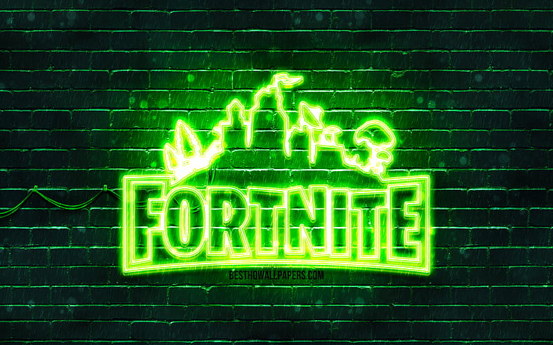 Fortnite green logo green brickwall, Fortnite logo, 2020 games, Fortnite neon logo, Fortnite, HD wallpaper