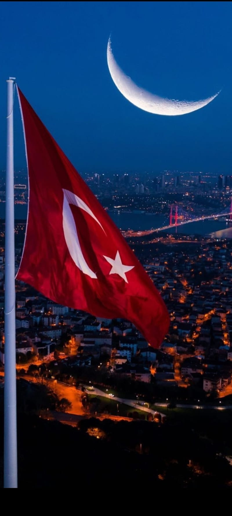 Bosphorus Turk Flag, turkey, HD phone wallpaper