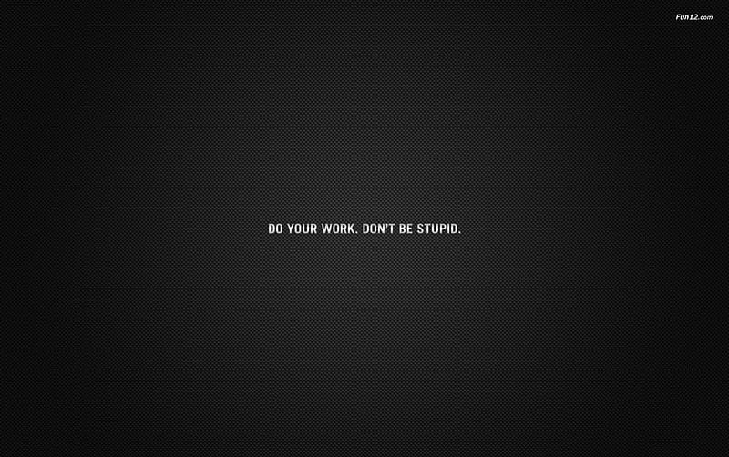 Do your Work, work, do, stupid, your, HD wallpaper | Peakpx