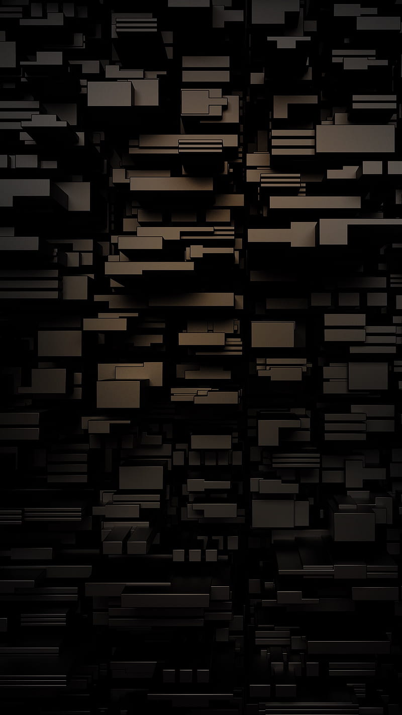Stacked, black, blocks, HD phone wallpaper