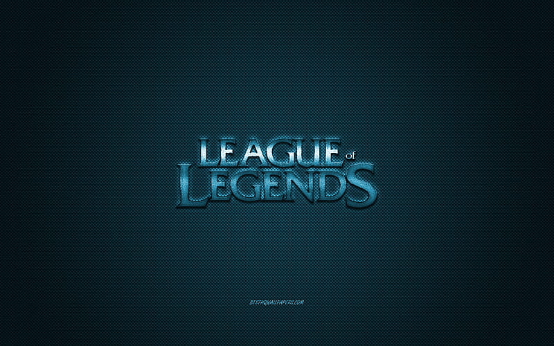 League of Legends, popular game, League of Legends blue logo, blue carbon  fiber background, HD wallpaper | Peakpx