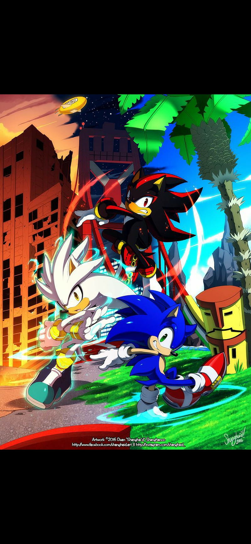 sonic and shadow and silver wallpaper