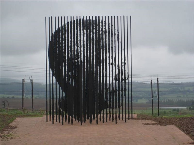TRIBUTE TO NELSON MANDELA #4, STEEL, RODS, SCUPTURE, TRIBUTE, HD wallpaper