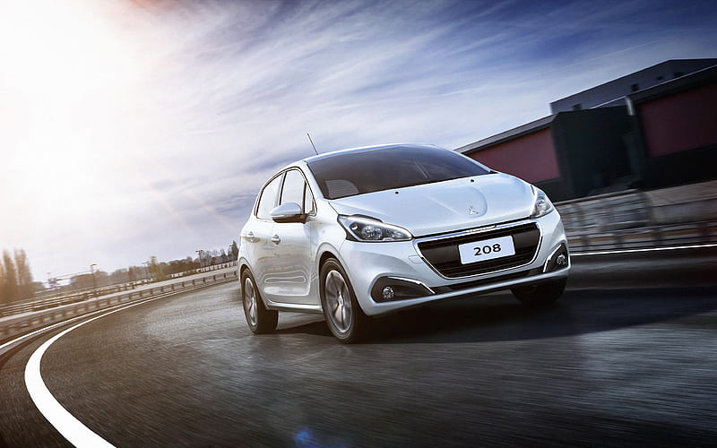 Peugeot 208, movement, 2018 cars, white 208, french cars, Peugeot, HD wallpaper