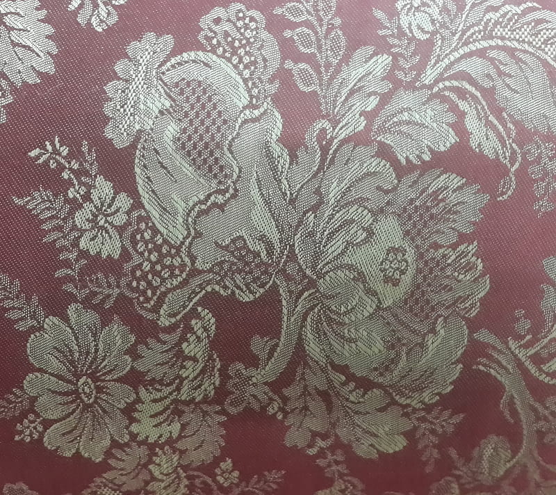 victorian, floral, gold, red, vintage, HD wallpaper