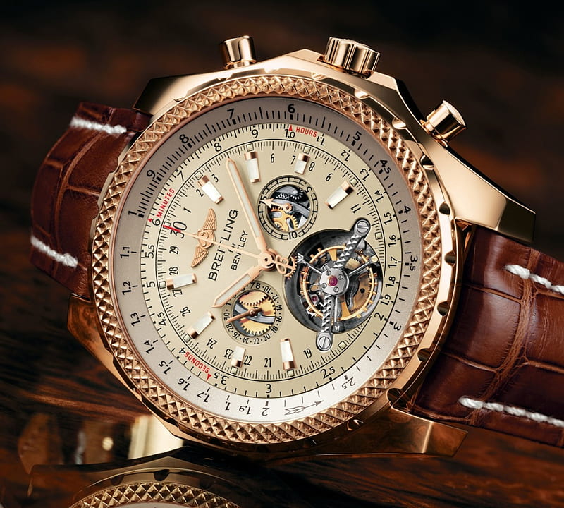Breitling Watch, leather, Watch, dials, Technology, HD wallpaper