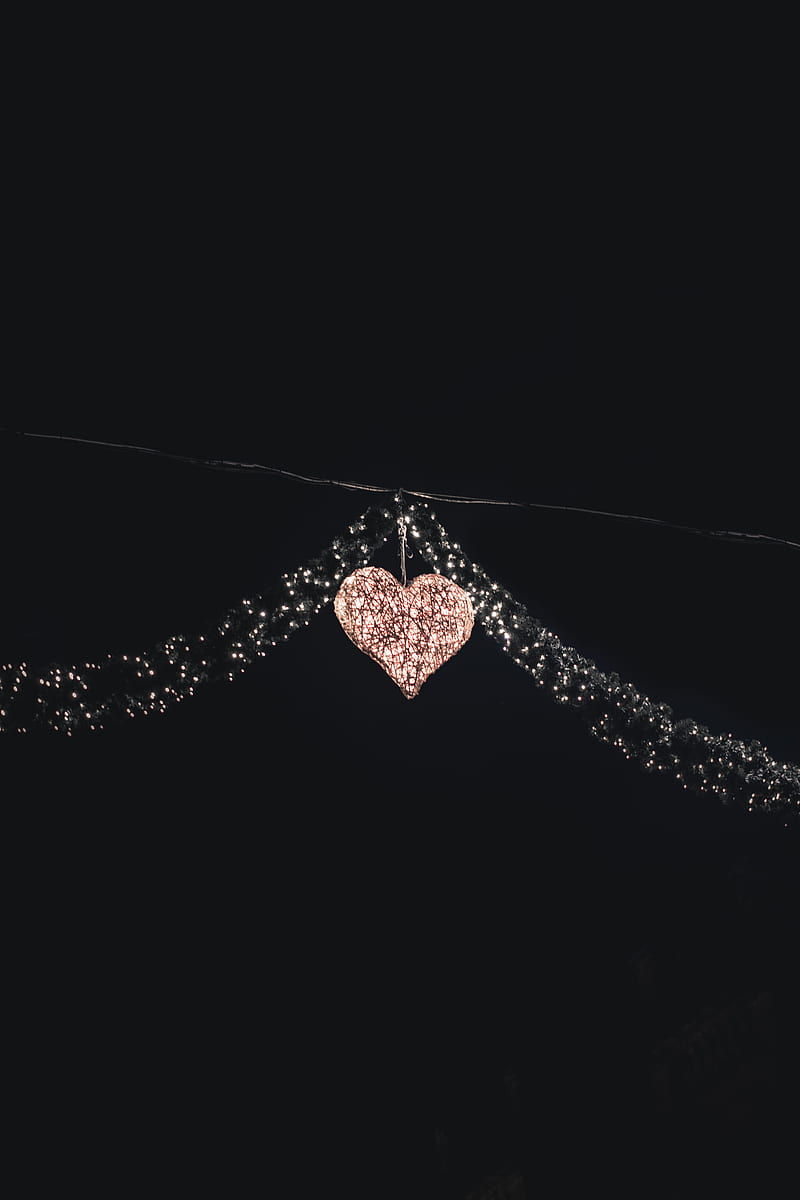 silver and diamond heart pendant necklace, HD phone wallpaper