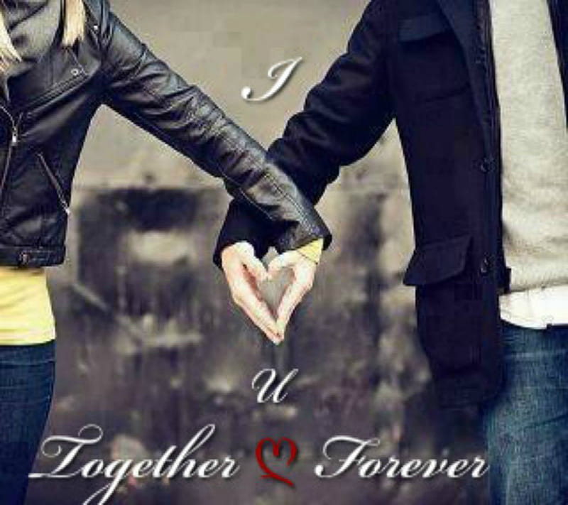 Together 4ever, couple, heart, love, romantic, HD wallpaper