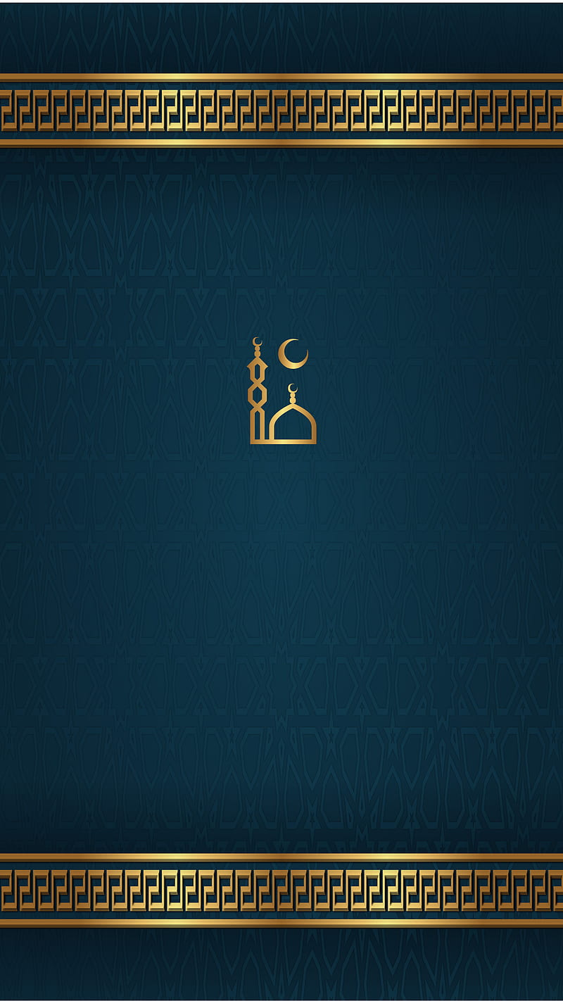 Islamic luxury , dark blue, golden, metallic look, new latest, pattern, premium, shiny, HD phone wallpaper