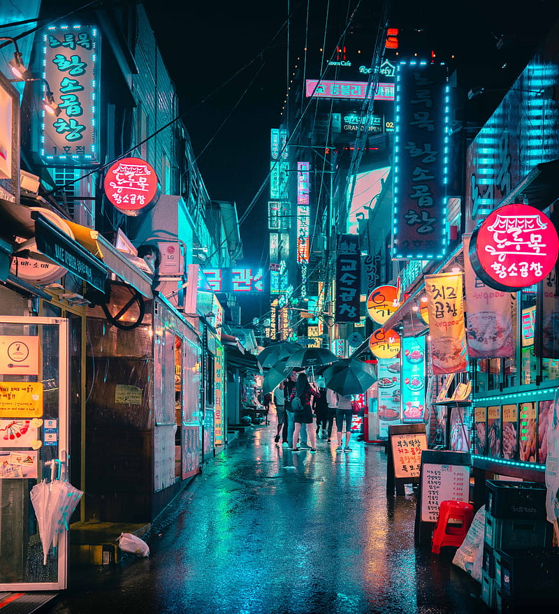 Cyberpunk iPhone X - & Background, Cyberpunk Seoul HD phone wallpaper