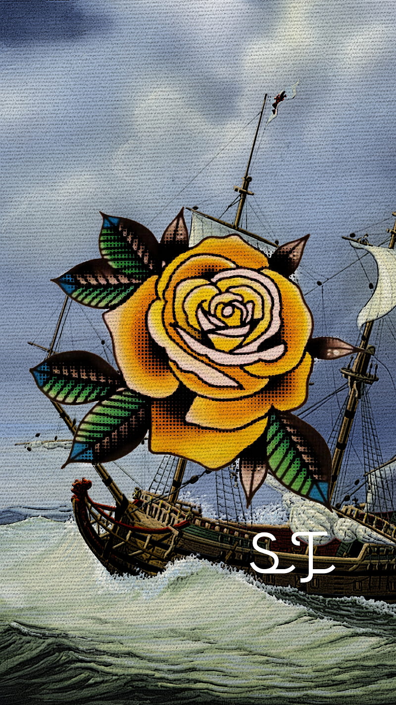 Rose traditional, tattoo, HD phone wallpaper