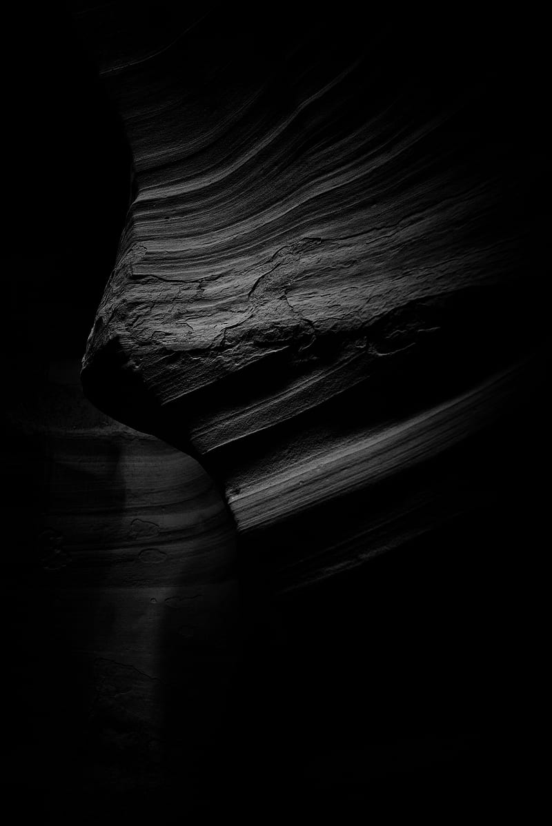 canyon, bw, layers, dark, HD phone wallpaper