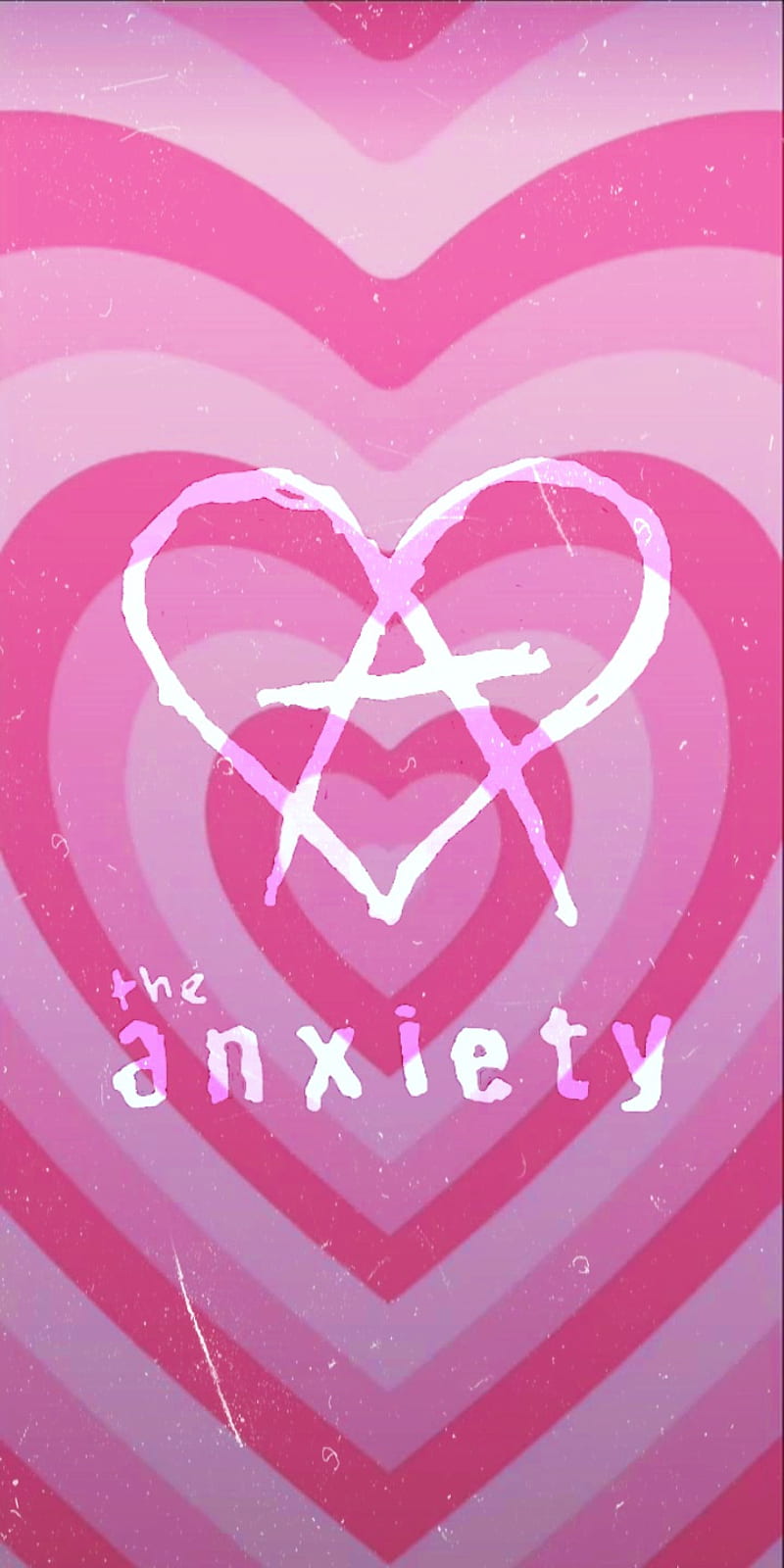the anxiety logo, aesthetic, aesthetic pink heart, hearts, heart pattern, willow smith, pink aesthetic, pink heart, tyler cole, HD phone wallpaper