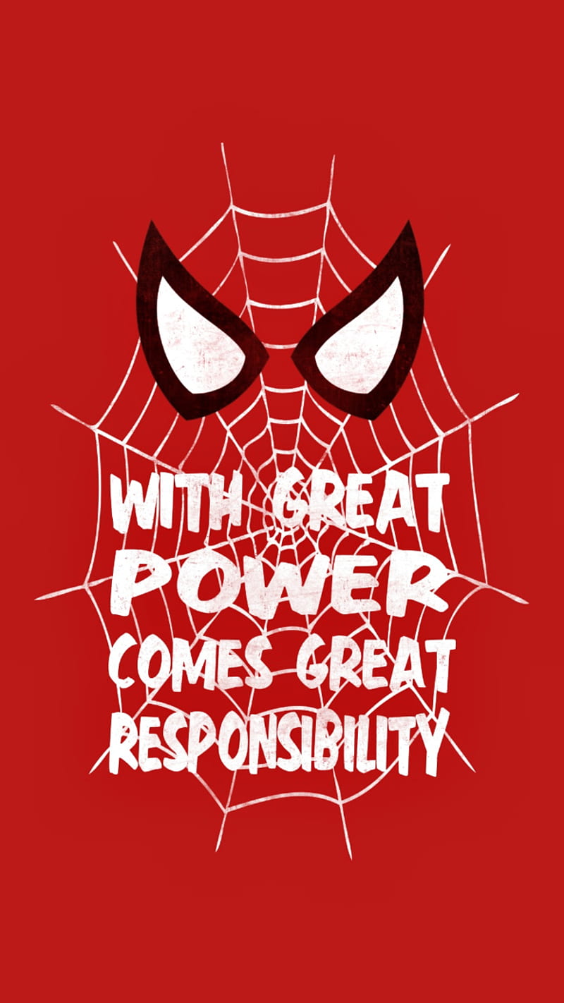 Great Power Quote, quotes, spider, HD phone wallpaper