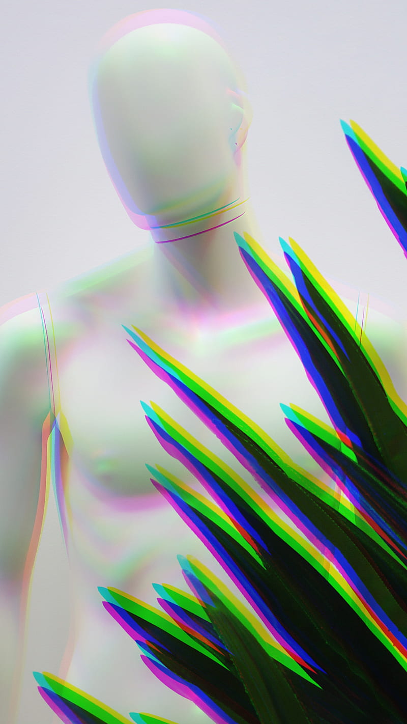 glitch mannequin 1, face, kor4_lives, leaf, men, white, HD phone wallpaper