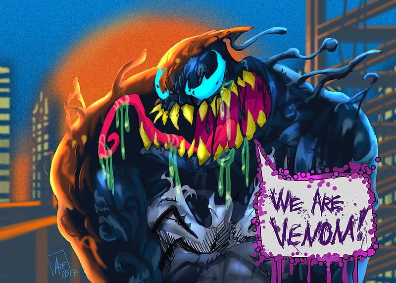 Venom Colorful Art , venom, superheroes, artist, artwork, digital-art, artstation, HD wallpaper