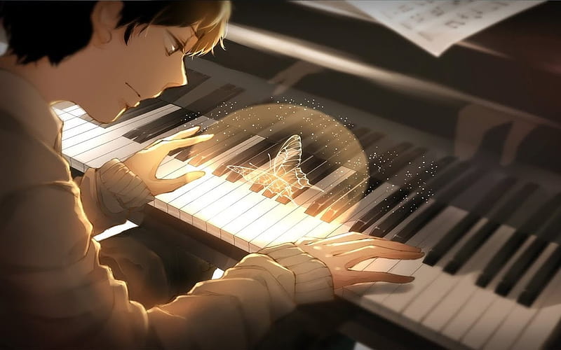 Piano Music, hands, butterfly, pianist, music, anime, piano, HD wallpaper |  Peakpx