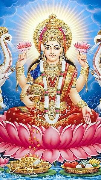 Gaja Lakshmi | Lakshmi images, Lord shiva painting, Hindu deities