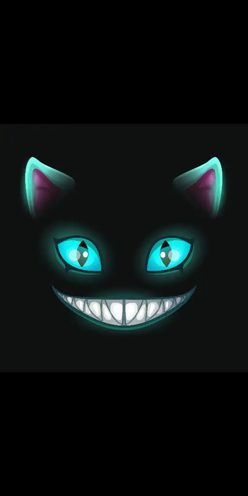 Evil kitty, animal, blue, smile, teeth, grin, eyes, ears, cat, HD phone wallpaper