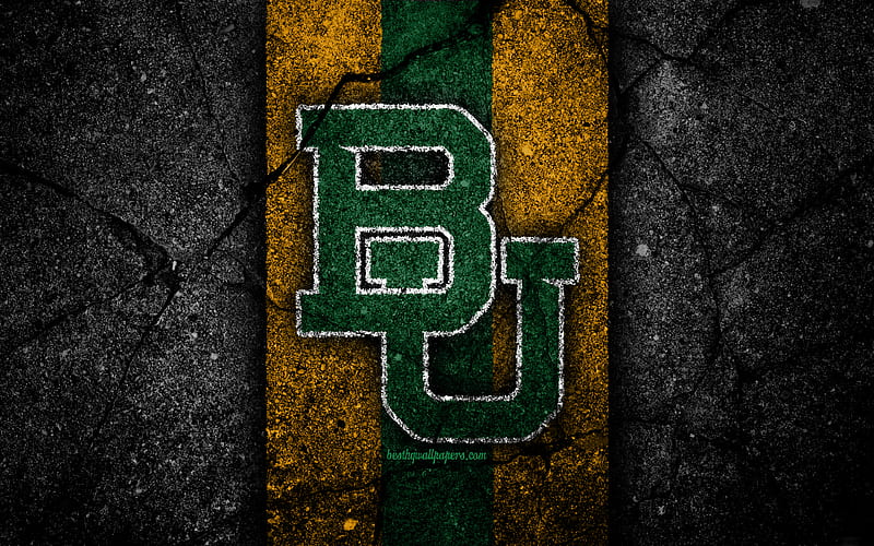 Baylor Athletics american football team, NCAA, yellow green stone, USA, asphalt texture, american football, Baylor Athletics logo, HD wallpaper