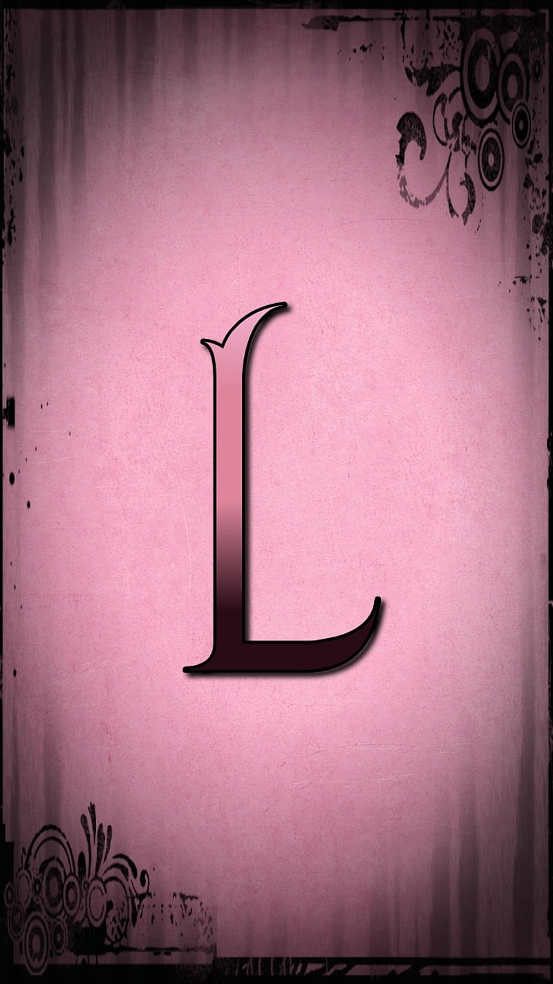 Pink Letter L, alphabet, black, desenho, initials, letter l, letters, pretty,  HD phone wallpaper | Peakpx