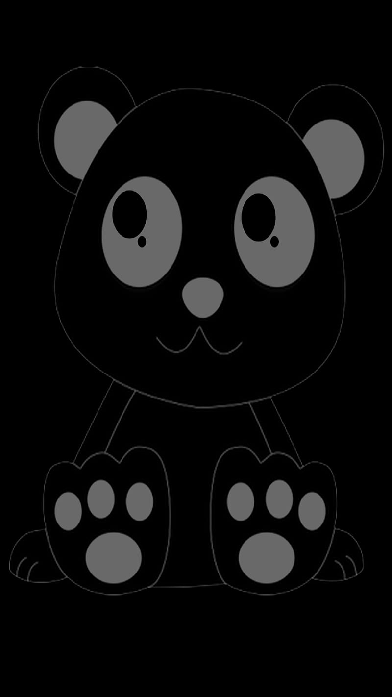 Funny Bear, abstract, black, dark, HD phone wallpaper