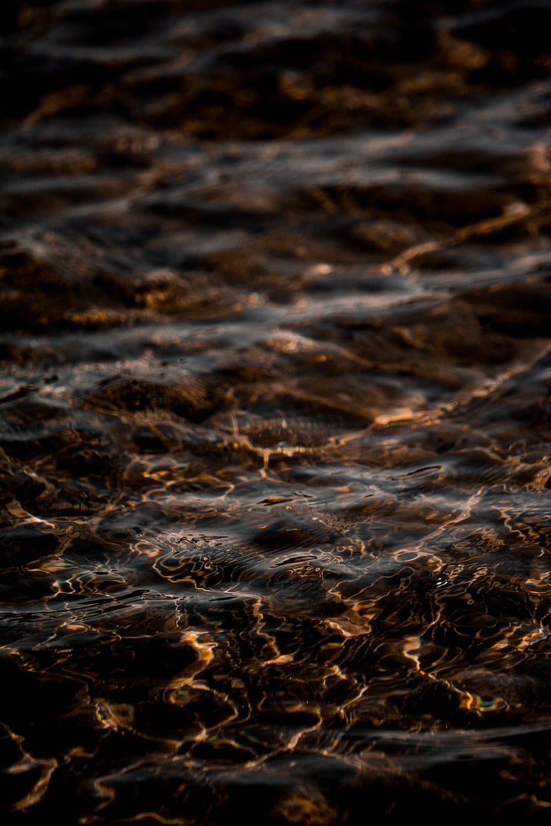 water, waves, ripples, macro, brown, HD phone wallpaper