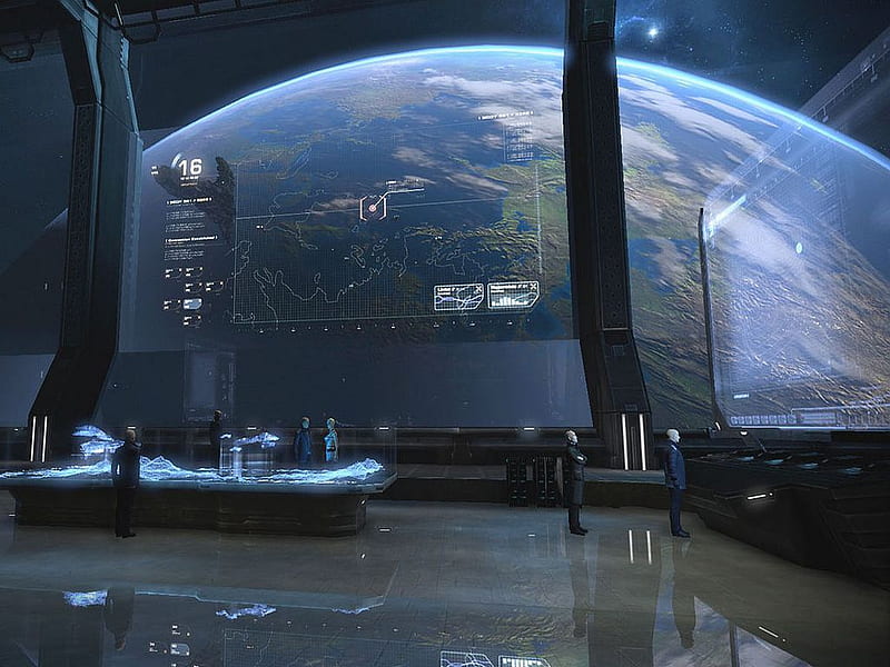 futuristic space station background