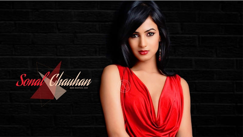 Sonal Chauhan In Red Dress, HD wallpaper