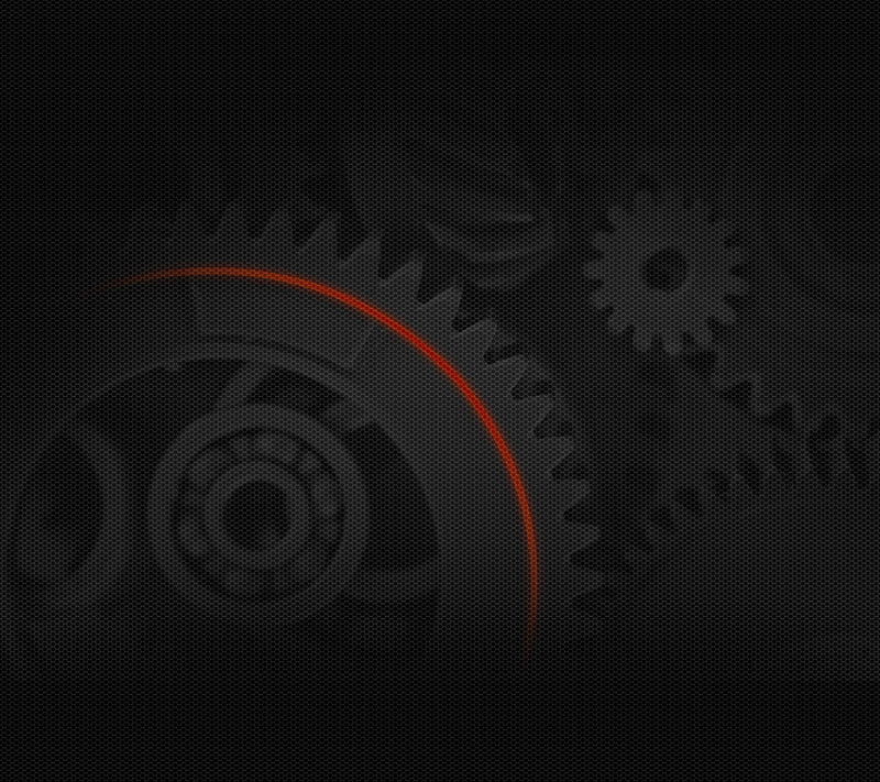 Gear Tech, 929, black, dark, gears, mechanical, new, red, science, HD wallpaper