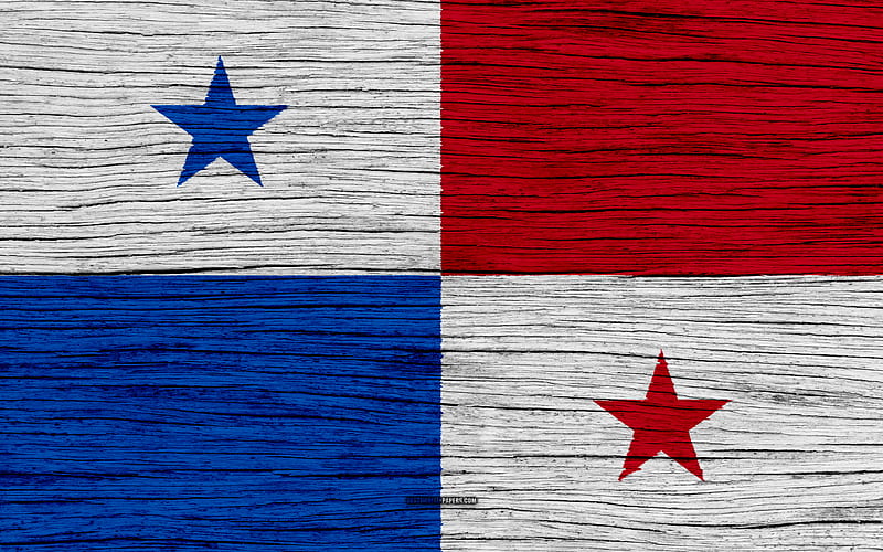 Flag of Panama North America, wooden texture, national symbols, Panama flag, art, Panama, HD wallpaper